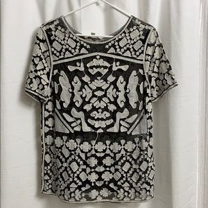 Everleigh Black and Cream Lace Top